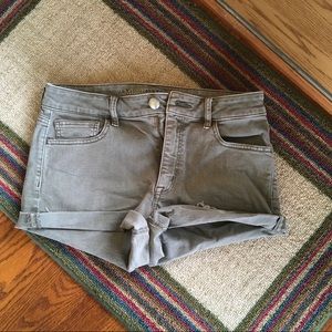 Americana Eagle Hi-Rise Shortie Light Green Shorts